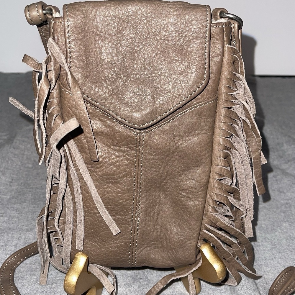 Day & Mood Cell Credit Card Crossbody Leather Brown Bag Boho Fringe Western Boho